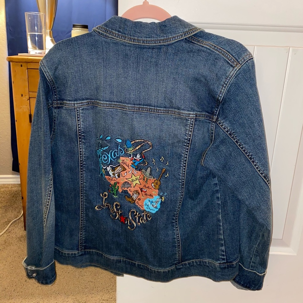 Denim Jacket with Texas on Back